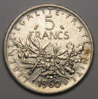 5 Francs Semeuse, 1960, Argent - V° République - 5 Francs