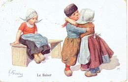 Illustrateur Karl Feiertag Le Baiser D'enfants 1912 - Feiertag, Karl
