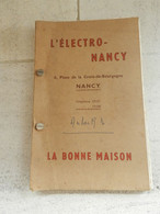 Catalogue ELECTRO NANCY VERRERIE STANISLAS - Publicités