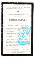 DP Roalie Borlée ° Flawinne Namur 1836 † Jauche 1912 X Hippolyte Lesquoy - Andachtsbilder