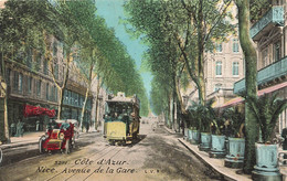 Nice, Avenue De La Gare - Côte D'Azur - Old Car, Tramway, Tram - 1910 - Transport (road) - Car, Bus, Tramway