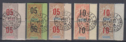 NCE - Surchargés De 1912 Oblitérés En Paires Bord De Feuilles TTB - Used Stamps