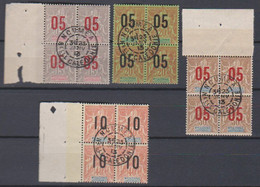 NCE - Surchargés De 1912 Oblitérés En Bloc De 4 TTB - Used Stamps