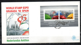 ANTILLES NEERLANDAISES. BF 38 De 1992 Sur Enveloppe 1er Jour (FDC). Expo'92. - 1992 – Séville (Espagne)