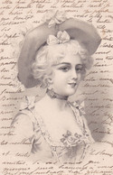 Carte Fantaisie - Style Viennoise - Femme Avec Chapeau - 1900-1949