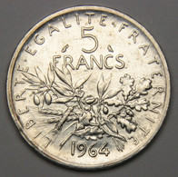 5 Francs Semeuse, 1964, Argent - V° République - 5 Francs