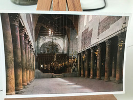 PALESTINE ISRAEL VERLAG UVACHROM, MUNCHEN NO. 6059  BETHLEHEM INTERIOR OF THE CHURCH OF NATIVITY CIRCA 1935 - Palestine