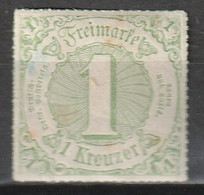 Thurn Und Taxis 1859 1 Kreuzer. MiNr. 20 MH* - Ungebraucht