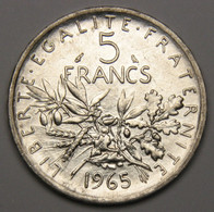 5 Francs Semeuse, 1965, Argent - V° République - 5 Francs