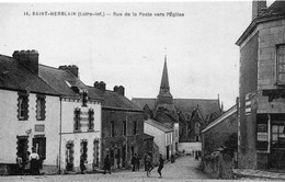 Saint-Herblain Animée La Rue De La Poste L'Eglise - Saint Herblain