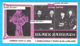 BLACK SABBATH - Yugoslav Concert (1989) In Tivoli Hall Original Vintage Ticket * Heavy Metal Musique England Birmingham - Concert Tickets