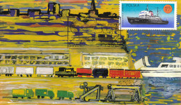 Poland, Maximum Card 1974 - Railway Ferry Swinoujscie - Ystad - JAGR - Cartoline Maximum