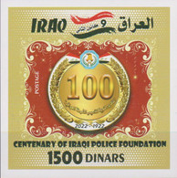IRAQ, 2022, MNH, POLICE, CENTENARY OF IRAQI POLICE FOUNDATION, S/SHEET - Police - Gendarmerie