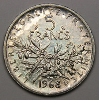 5 Francs Semeuse, 1968, Argent - V° République - 5 Francs