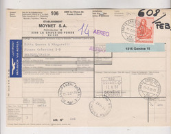 SWITZERLAND 1982 LA CHAUX DE FONDS Parcel Card To Italy - Storia Postale