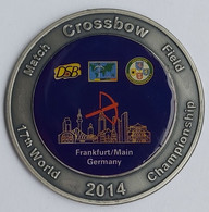 Match Crossbow Field 17th World Championship 2014 Frankfurt Germany Shooting Archery MEDAL PINS BADGES A5/4 - Tiro Al Arco