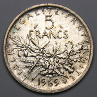 5 Francs Semeuse, 1969, Argent - V° République - 5 Francs