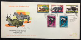 RWANDA, Uncirculated FDC, « Fauna », « Oryx », « Colobus », « Zebra », 1964 - 1962-1969