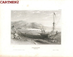 GRAVURE ANCIENNE XIXe HOBARTTOWN HOBARTON HOBART AUSTRALIE AUSTRALIA ENGRAVING - Prenten & Gravure