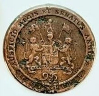 India, British › Madras Presidency ( East India Co.), Rare 1/96 Rupee ½ Dub , KM 392 , Gomaa - India