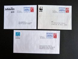 FRANCE LOT 3 POSTREPONSE MARIANNE BEAUJARD NEUFS - SOLIDARITES WWF PANDA ARC RECHERCHE CANCER - PAP : Antwoord /Beaujard