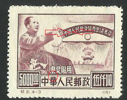 Error - China 1950 --  Mao Zedong And Politic Conference -- Northeast China --MAO ZEDONG Speaks  -- Mi.160 I - Chine Du Nord-Est 1946-48