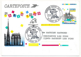 FRANCE - Entier Carte-Poste 2,20 N.D De Paris - Obl Temp "Square Saint Just - 13 Port-de-Bouc" 23-24Sept 1989 - Matasellos Conmemorativos