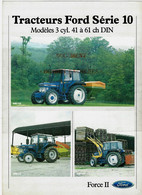 1986   PUBLICITE ET FICHE TECHNIQUE TRACTEURS FORD SERIE 10 Modèles 3 Cyl. SUR 4 PAGES B.E.VOIR SCANS - Advertising