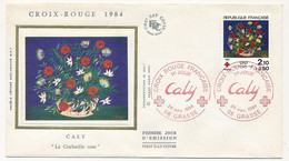 FRANCE - Env FDC Soie - Croix Rouge Française - CALY - 24 Nov 1984 - 06 Grasse - 1980-1989
