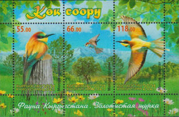KYRGYZSTAN, 2021, MNH, BIRDS, BEE EATERS, MOUNTAINS, SHEETLET - Other
