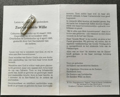 EERW.ZUSTER GISÈLE WILLE ° LEMBEKE 1922 + LIEDEKERKE 1995 - Andachtsbilder