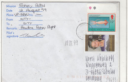 Falkland Islands 1999 FIGAS-flight Fishery Control From Stanley Cover Signature Ca Stanley 19.08.99 (FI204A) - Falkland