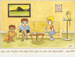 "John Rose. They Say People And Their Pets Grow....." Bamforth Humour PC # BC2132L. Continental Size - Humour