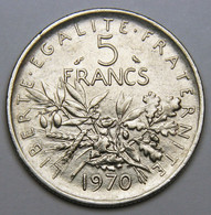 5 Francs Semeuse, 1970, Nickel - V° République - 5 Francs