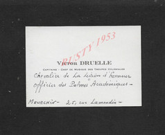 MILITARIA DE VISITE DE VICTOR DRUELLE MARINE CAPITAINE CHEF DE MUSIQUE DES TROUPES COLONIALES À MEURCHIN : - Barcos