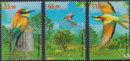 KYRGYZSTAN, 2021, MNH, BIRDS, BEE EATERS, MOUNTAINS, 3v - Other
