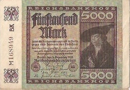 ALLEMAGNE 5000 MARK - M168949 BK - REICHSBANKNOTE - 2 DÉCEMBRE 1922 - 5000 Mark