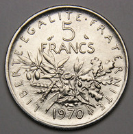 5 Francs Semeuse, 1970, Nickel - V° République - 5 Francs