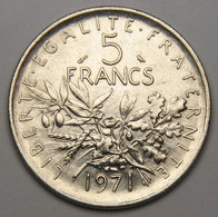 5 Francs Semeuse, 1971, Nickel - V° République - 5 Francs