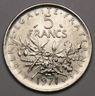 5 Francs Semeuse, 1971, Nickel - V° République - 5 Francs