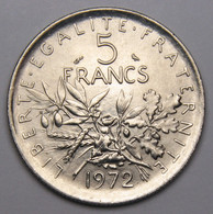 5 Francs Semeuse, 1972, Nickel - V° République - 5 Francs