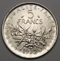 5 Francs Semeuse, 1972, Nickel - V° République - 5 Francs