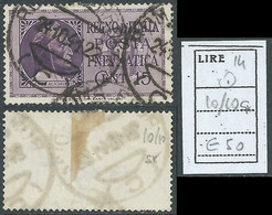 1933 REGNO POSTA PNEUMATICA USATO EFFIGIE 15 CENT FILIGRANA LETTERA - FL06-06 - Pneumatic Mail