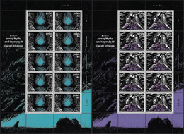 JERSEY - EUROPA 2022 -" STORIES &  MYTHS ".- TWO M.SHEET Of  10 STAMPS With EUROPE LOGO MINT - 2022