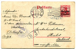 1917 Censuur Postkarte Belgien 10c Van Antwerpen *1* Naar Hulst *1* + Zie  Stempels - German Occupation