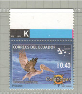 Ecuador 2008, Bird, Birds, Pelican, 1v, MNH**, Split From Set Of 4v - Pelicans