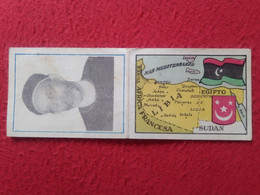 SPAIN ANTIGUO CROMO OLD CHROMO CHROME COLLECTIBLE CARD CIGARETTES TIPO DÍPTICO MAP LIBIA LIBYE EGIPTO EGYPT EGYPTE SUDAN - Andere
