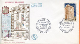 Andorre,FDC 1965 " Maison D'Andorre à Paris " - Covers & Documents