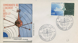 Andorre,Andorra ;  FDC 1966 " Lancement Du Satellite FR1 " - Lettres & Documents