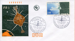 Andorre,Andorra ;  FDC 1966 " Lancement Du Satellite FR1 " - Cartas & Documentos